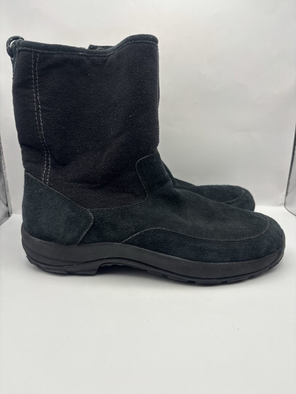 L.L. Beans Black Suede Mid Calf Winter Boots Men Size 12